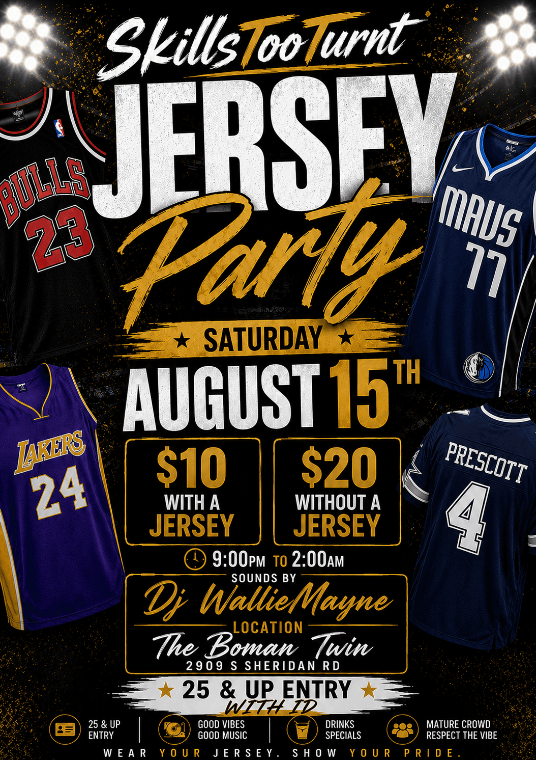 SKILLS TOO TURNT JERSEY PARTY