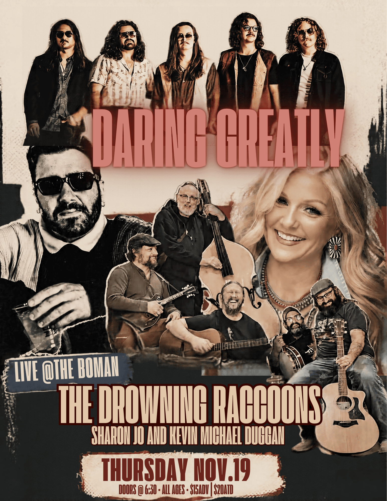 Daring Greatly with The Drowning Raccoons, Sharon Jo and Kevin Michael Duggan