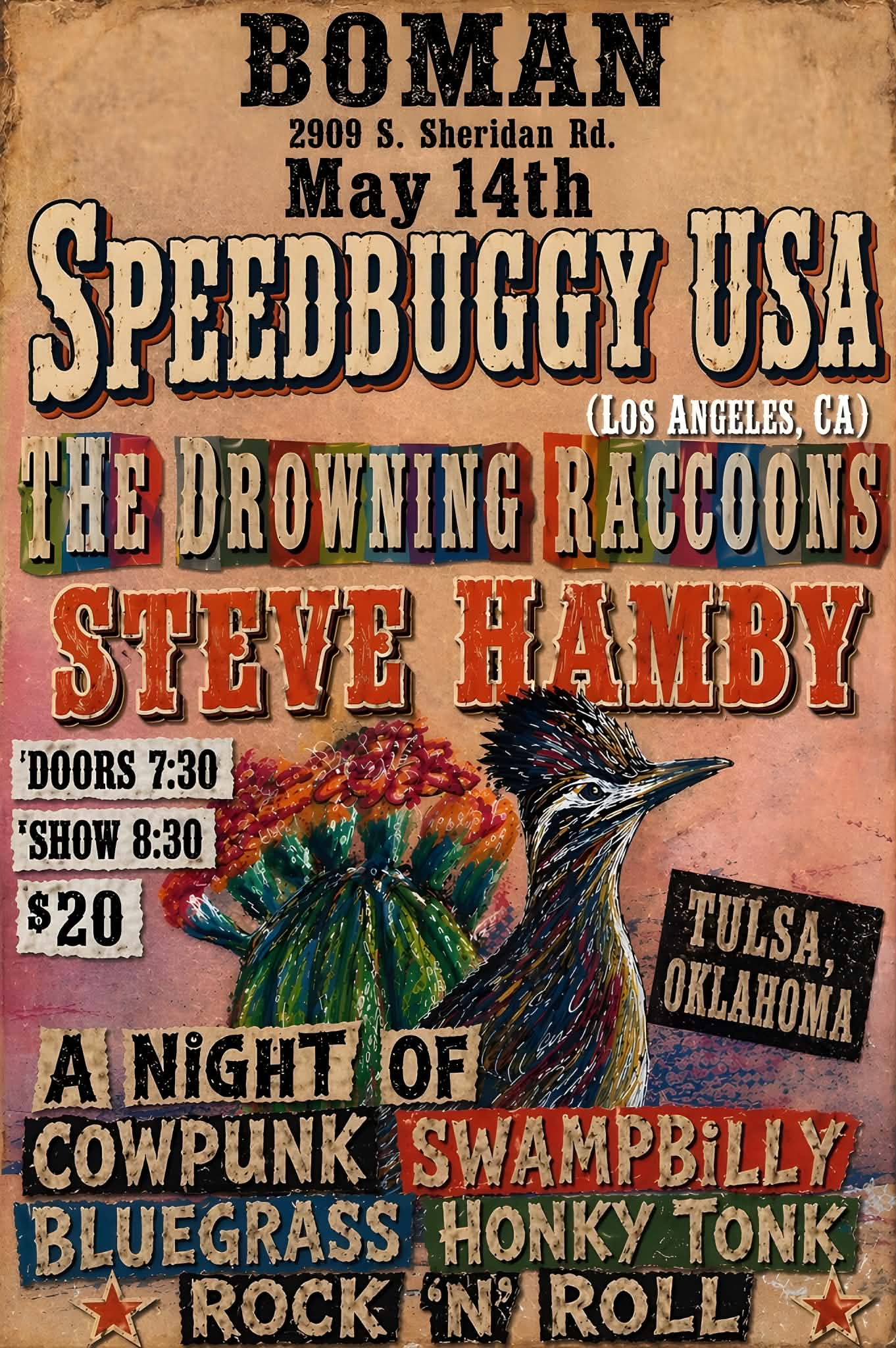 SPEEDY BUGGY USA, THE DROWNING RACCOONS, STEVE HAMBY